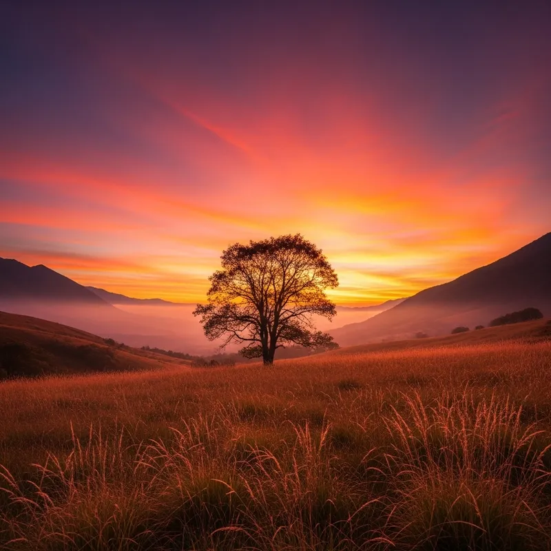 Enchanting Landscape at Dusk Enchanting Landscape at Dusk