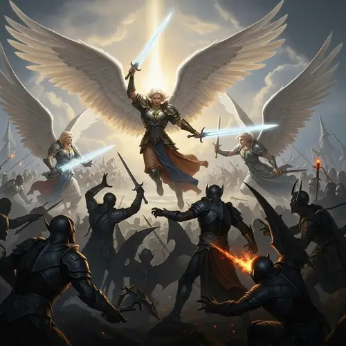 Battle Between God's Angels and Satan