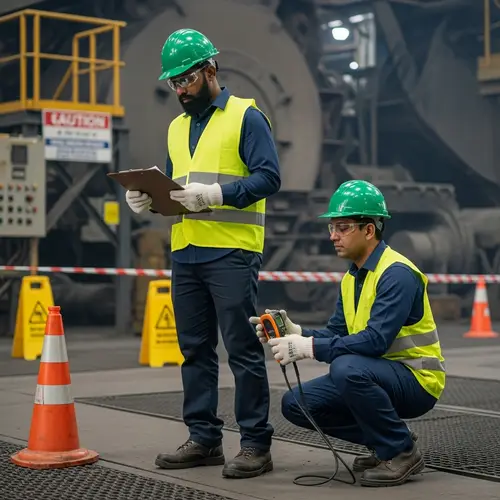 Diverse Safety Officers Ensuring Safety Regulations | Blast Furnace Inspection