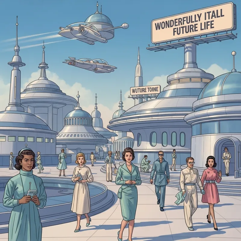 Film & Retro-Futurism: 1950s Sci-Fi Inspired World with Futuristic Vistas