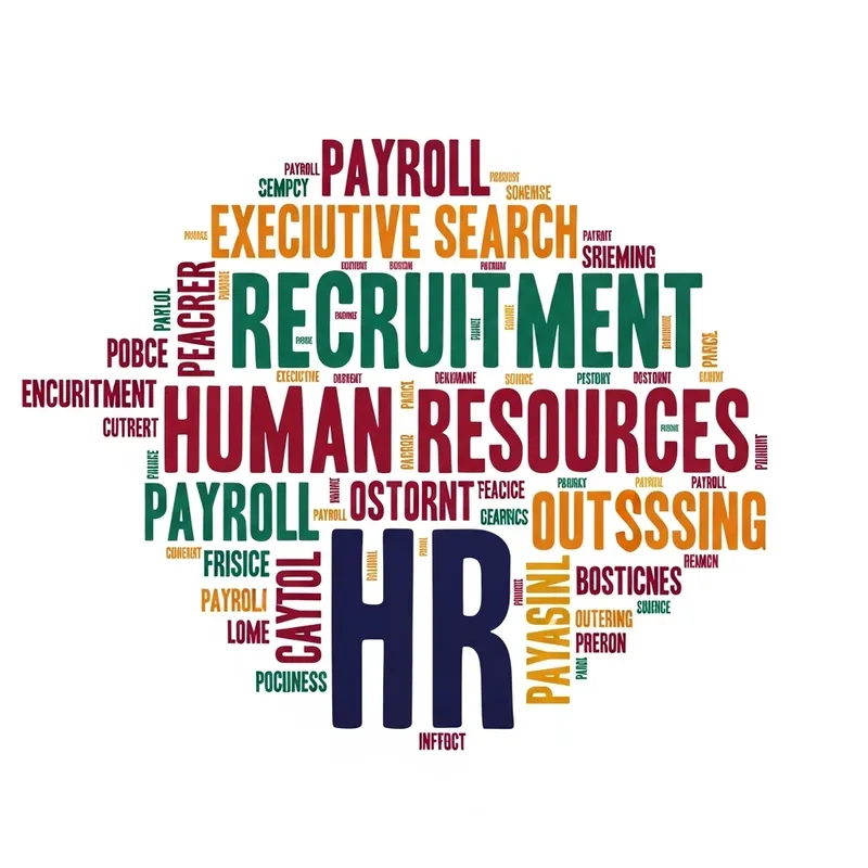 Vibrant Human Resources Word Cloud | Recruitment, Payroll, Executive Search