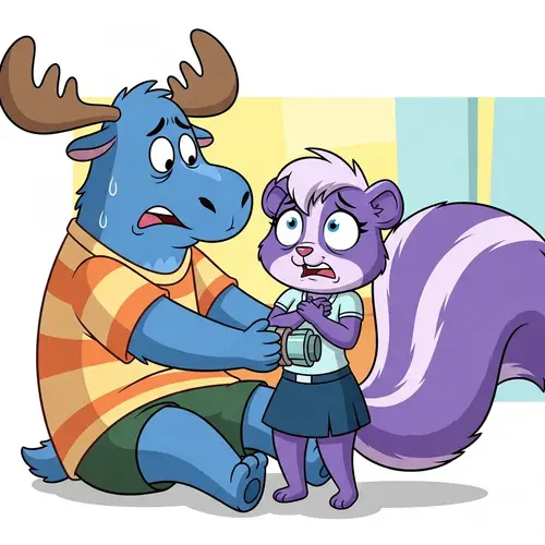 Lumpy Helps Petunia: Cartoon Heimlich Maneuver Scene