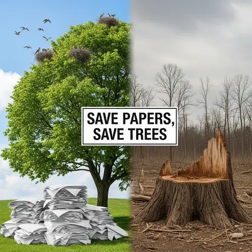 Save Papers, Save Trees - Conservation Awareness Image