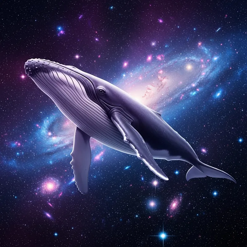 Whale in Space | Cosmic Adventure with Shimmering Stars