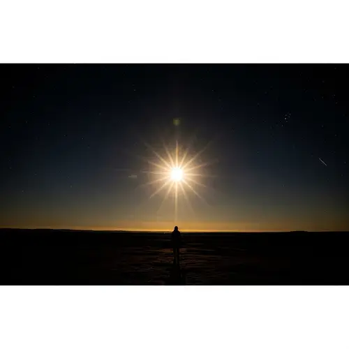 Starry Night Sky and Radiant Sun | Ethereal Art Scene