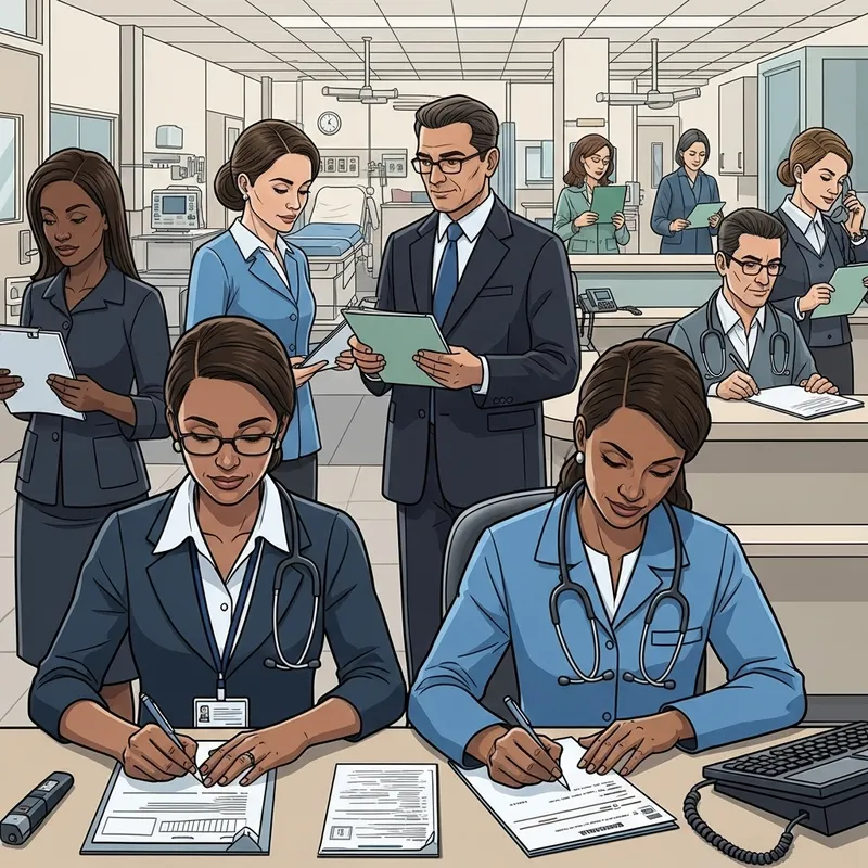 Diverse Office Worker in Healthcare Setting