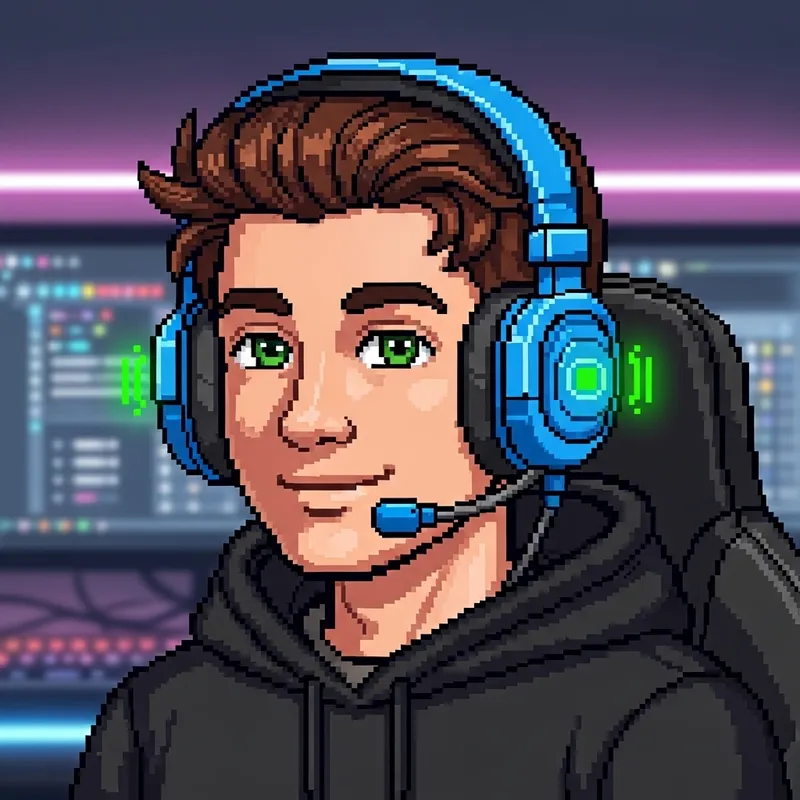 Pixel Art of Mellstroy Streamer - Brown Hair & Green Eyes