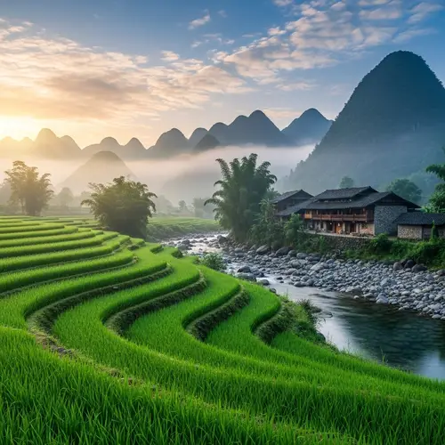 Serene Rural House Surrounded by Beautiful Mountains | Tranquil Landscape