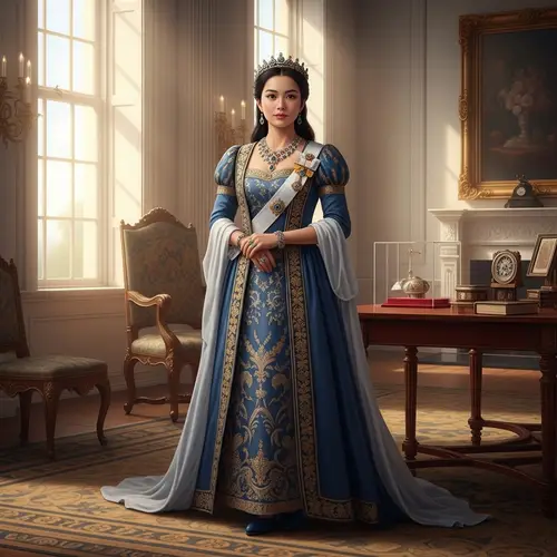 Elegant Royal Princess Portrait | Asian Princess in Luxurious Attire