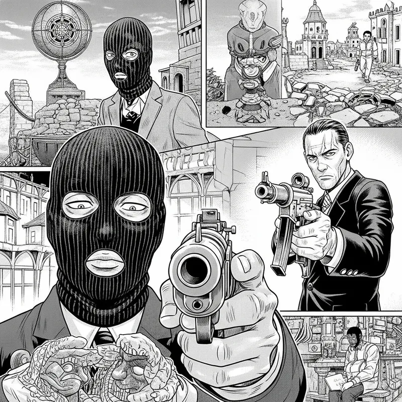 Surreal Manga Art: Hyper Perspective Sabattier Effect