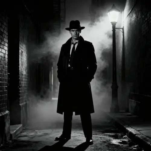 Classic Noir Detective in Vintage 1950s Style