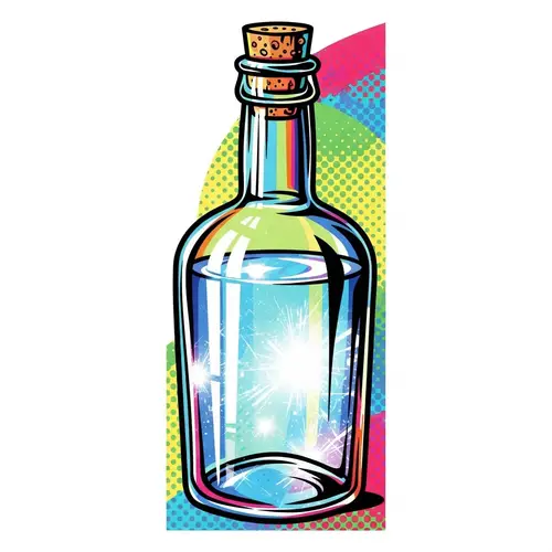 Vibrant Spirit Bottle Pop Art Design