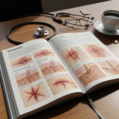 Anatomy Textbook Illustration: Trauma & Incised Wounds Details