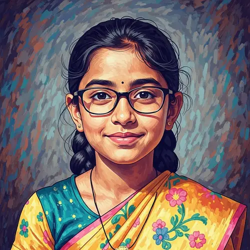 South Asian Girl in Pre-1912 Impressionism Style Art