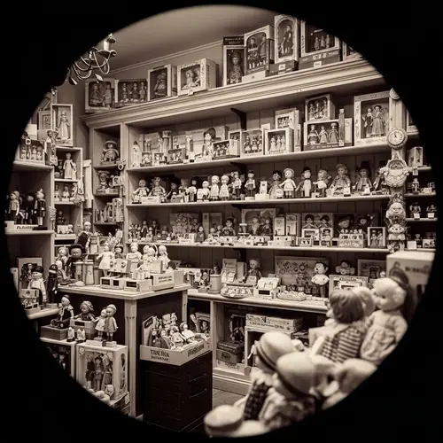 Vintage 1920s Toyshop: Colorful Dolls & Toys | Nostalgic Craftsmanship
