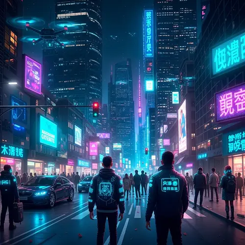 Cyberpunk Urban Landscape: Futuristic Night Scenes
