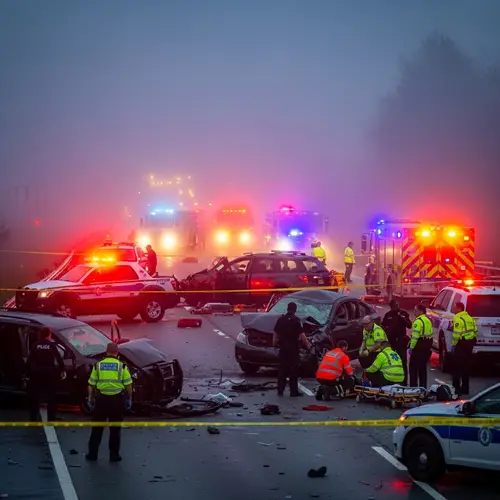 Chaotic Traffic Accident Scene | Emergency Responders & Crashed Cars