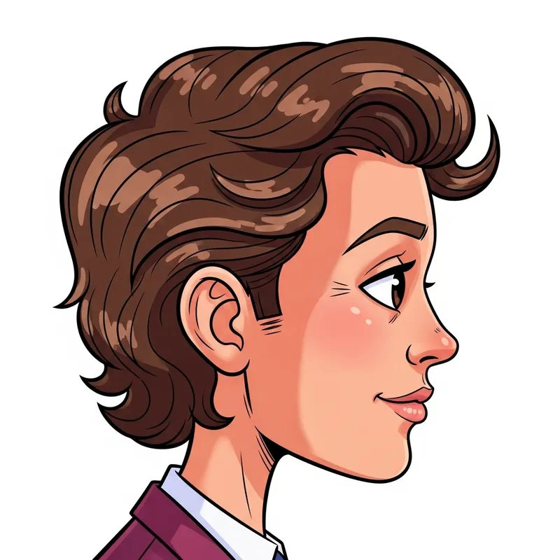 Playful Cartoon Profile: Exaggerated Features & Whimsical Design