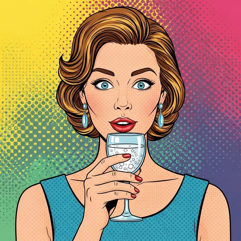 Beautiful Pop Art Woman With Vodka Glass