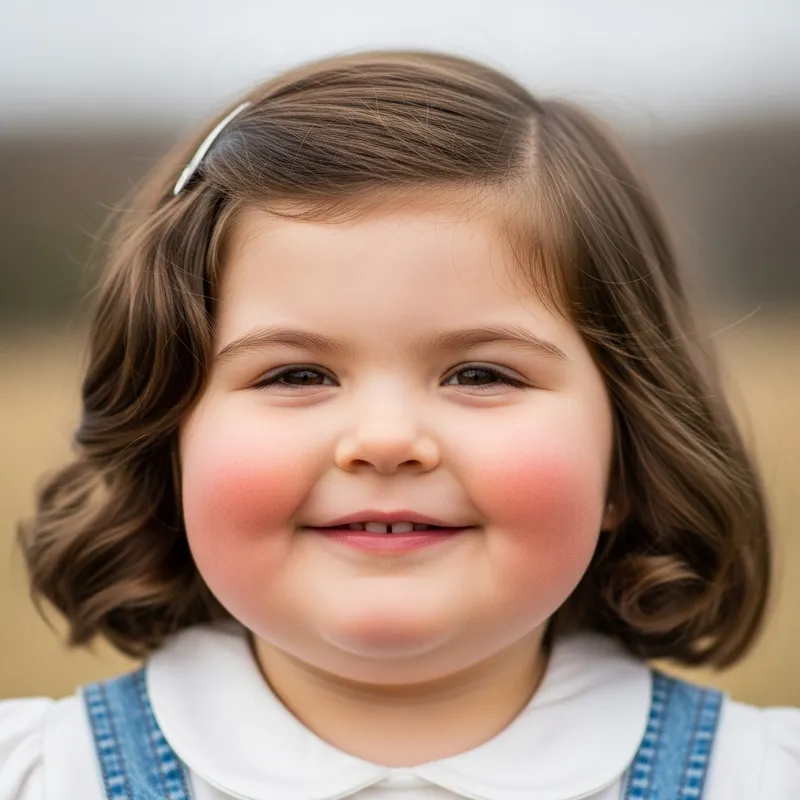 Adorable Girl with Chubby Cheeks and Cute Smile