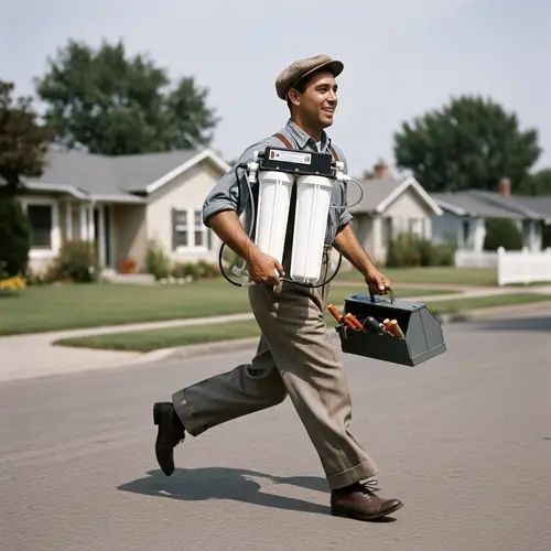 1950s Plumber with Filtration System | Vintage Plumbing Service