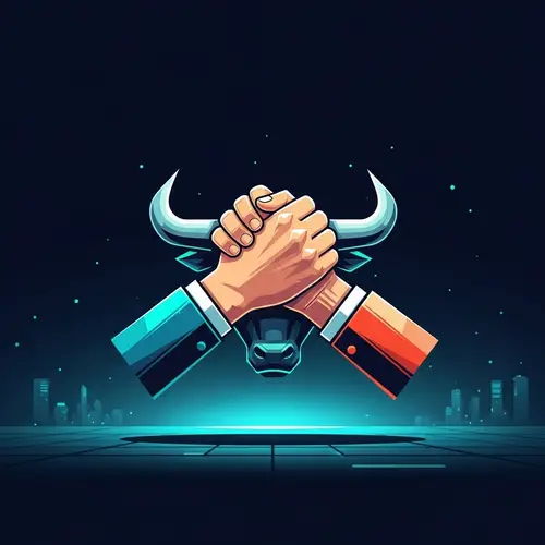 Bold Cryptocurrency Logo: Hands Holding the Bull