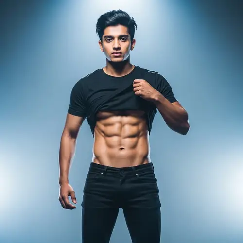 Toned South Asian Man with Abs | Fitness Model on Stage