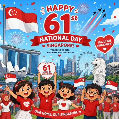 Celebrate Singapore's 61st National Day with Fun Cartoons