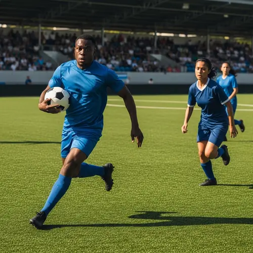 Dynamic Football Match on Lush Green Field