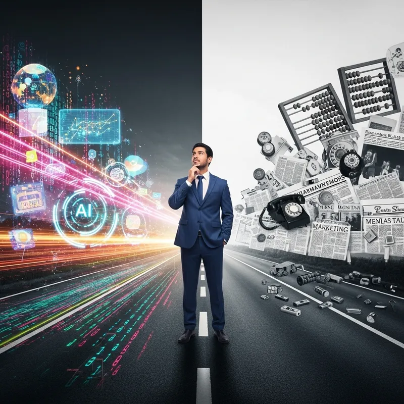 European Businessman Decision: AI Future or Traditional Sales?