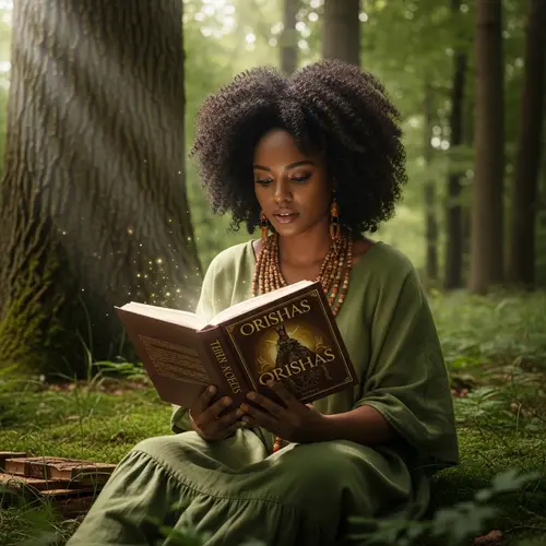 Black Goddess Immersed in Orishas Lore | Forest Reading