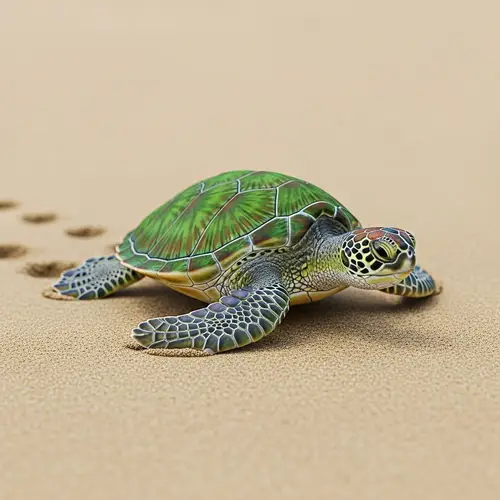 Vibrant Green Turtle: Serene Scene of Tranquility