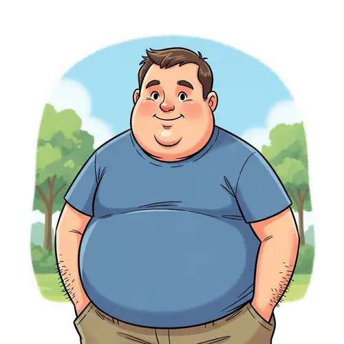 Overweight Man Illustration