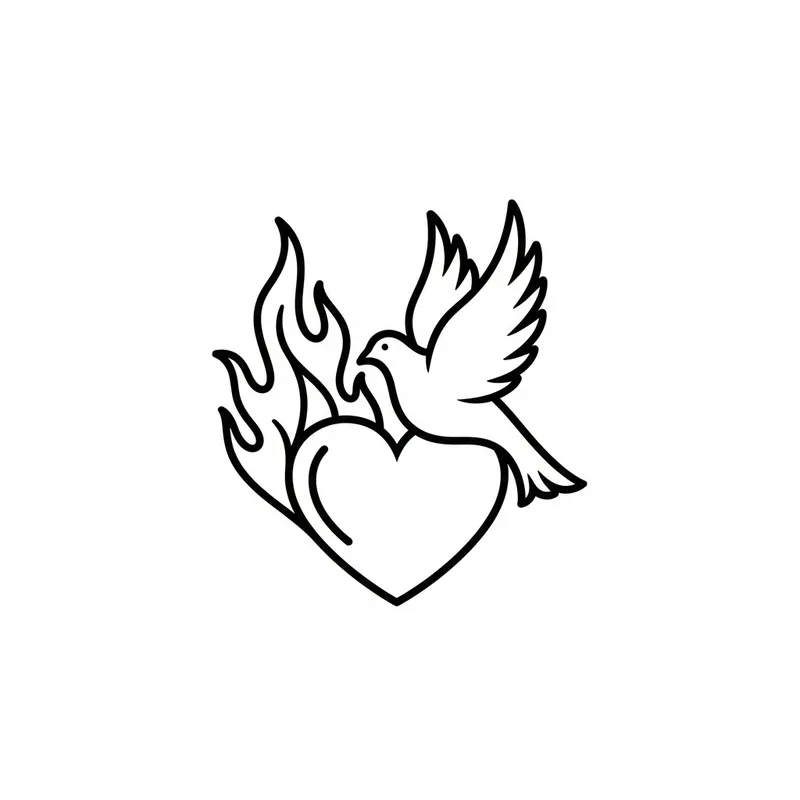 Elegant Heart & Dove Logo Design