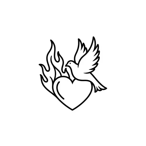 Sophisticated Heart and Dove Logo Design