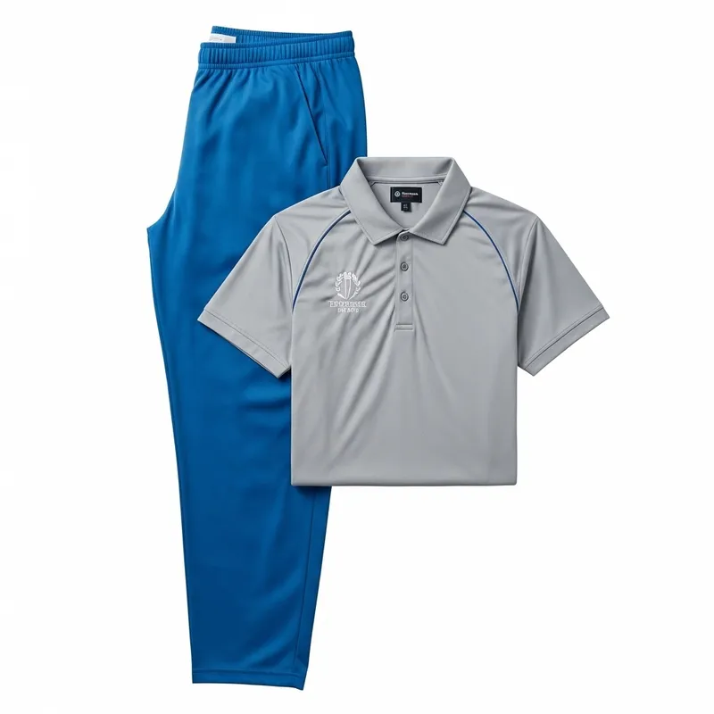Blue Trouser and Grey Shirt Cricket Kit - Premium Sportswear