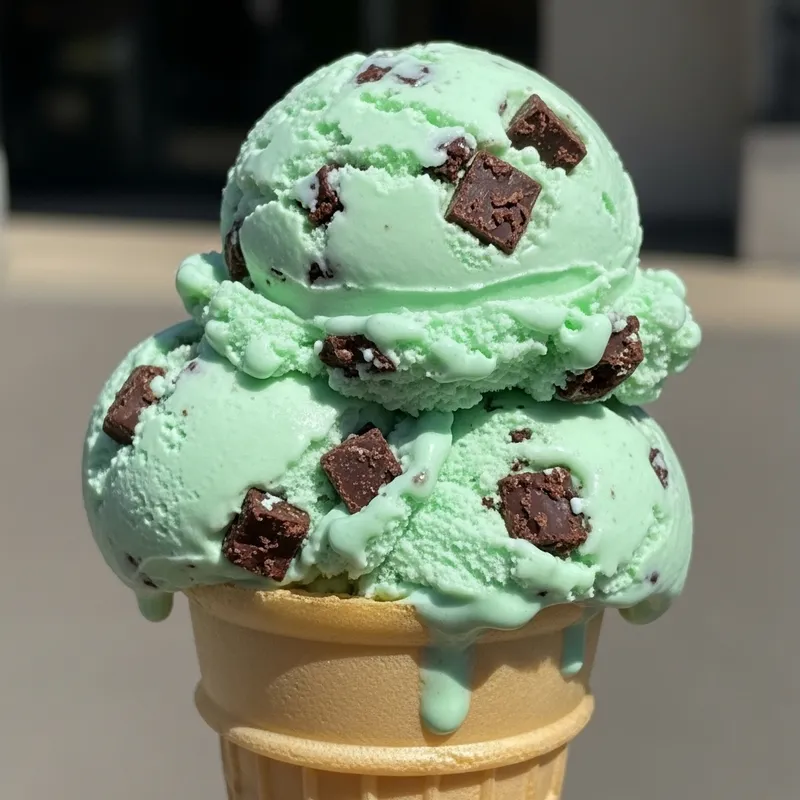 Mint Chocolate Chip Ice Cream Cone Delight