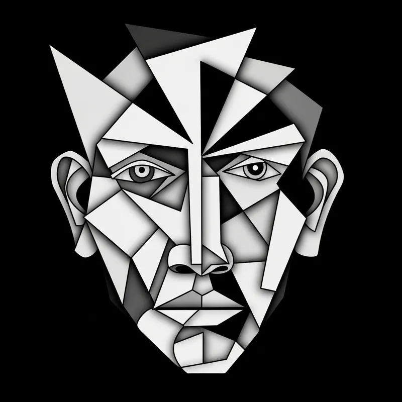 Cubist-Inspired Abstract Face Art Print