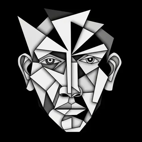 Cubist-Inspired Abstract Face Art Print