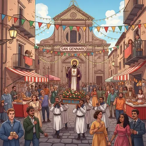 Feast of San Gennaro Celebration Illustration