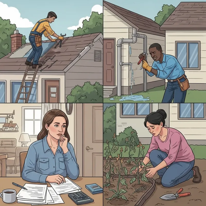 Struggling Homeowners in Diverse Suburban Neighborhood