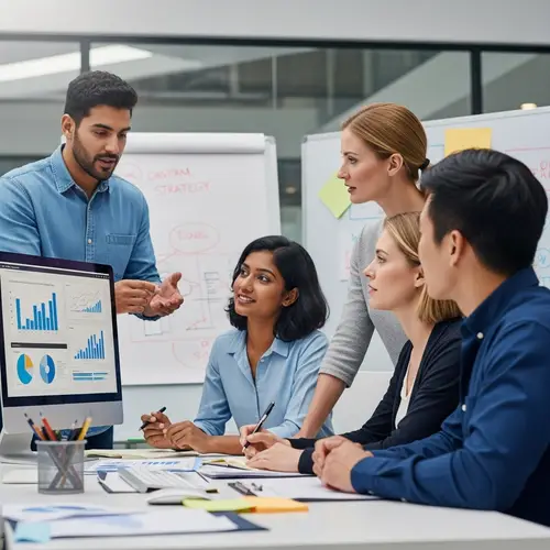 Diverse Team Discussing Digital Strategy | Collaborative Workspace