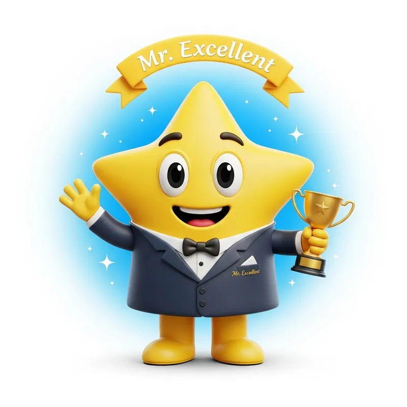 Mr. Excellent Mascot Design | Unique Branding Mr. Excellent Mascot Design | Unique Branding