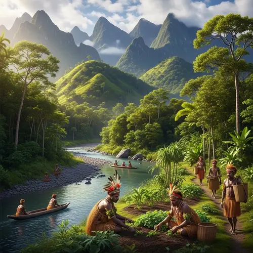 Papua New Guinea Island: Lush Forest & Melanesian People