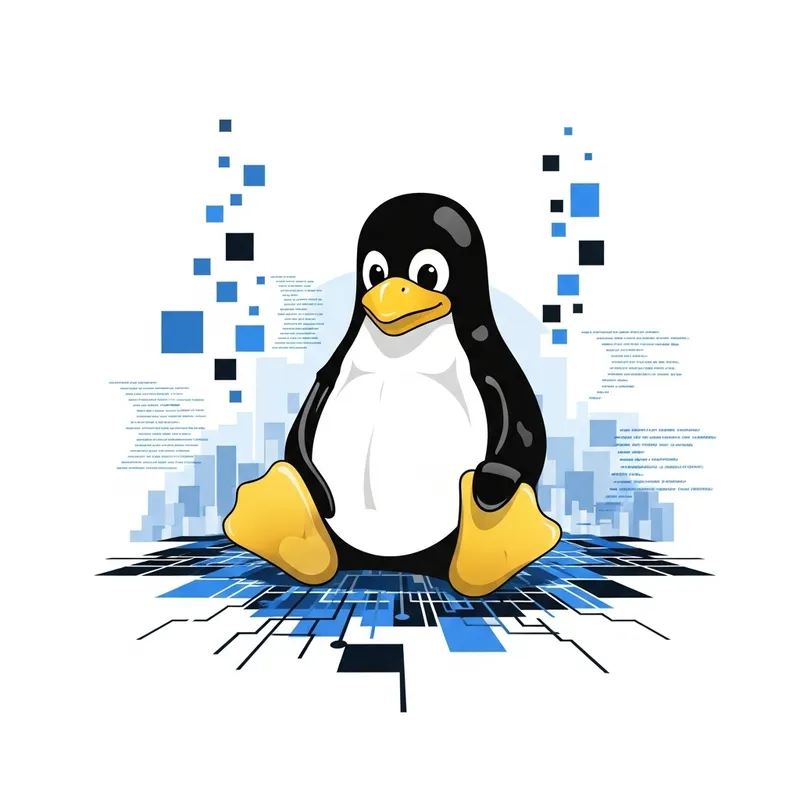 Vector Art of Linux Penguin Mascot