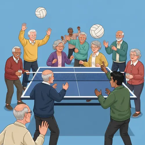Diverse Elderly Joyfully Participating in Competitive Games
