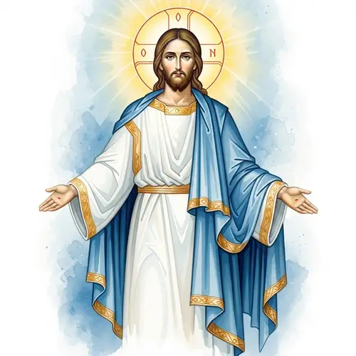 Ethereal Jesus Watercolor Art | Divine Serenity Painting