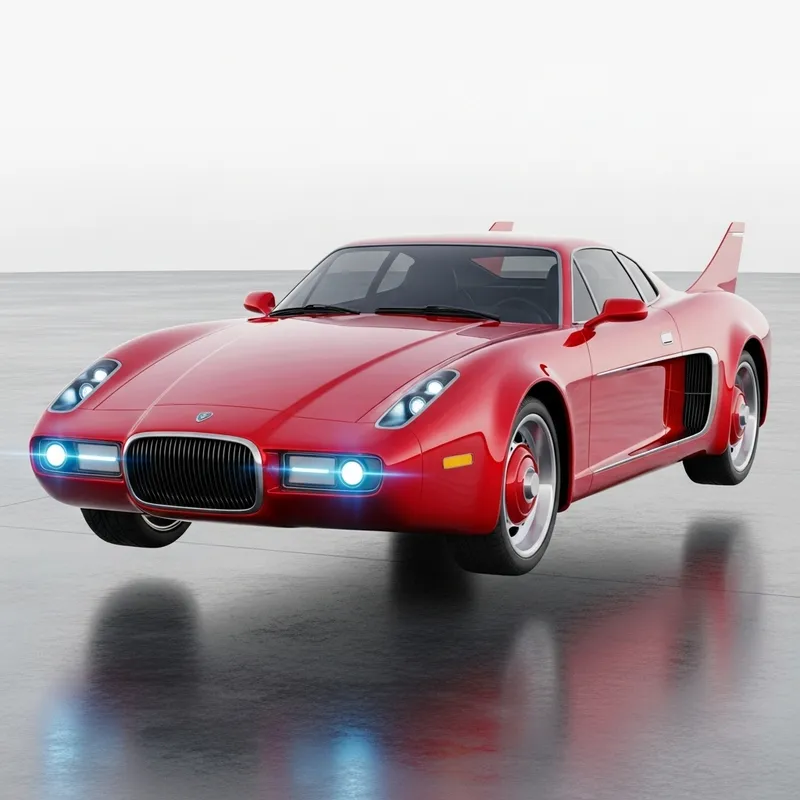 Futuristic Red Sports Car | Futuristic Design Elements