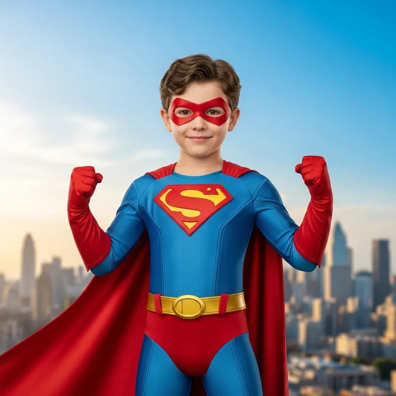 Powerful Child Superhero | Colorful Costume & Confident Smile Powerful Child Superhero | Colorful Costume & Confident Smile