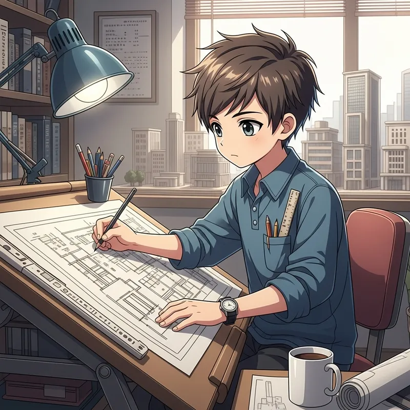 Anime Boy Architect Creates Stunning Designs